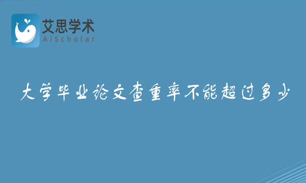 大学毕业论文查重率